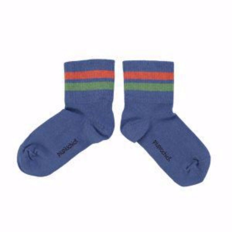 código siete y media vendedor Calcetines cortos azul con rayas verdes y naranjas. Piupiuchick doñagila |  Doña Gila Family Concept Store