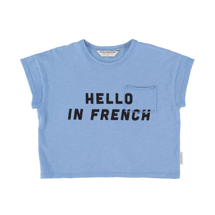 Camiseta azul "hello in french" Piupiuchick